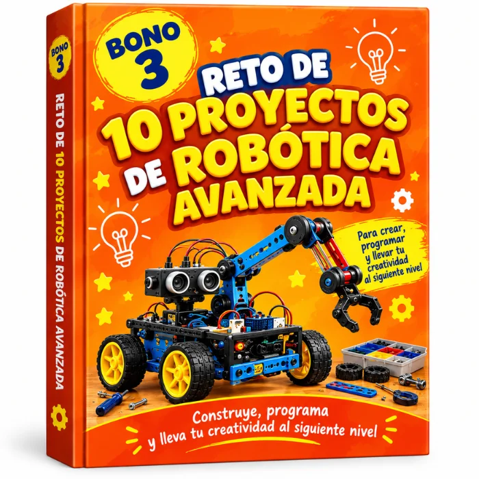Robot con tarjetas numeradas para un reto de robótica avanzada