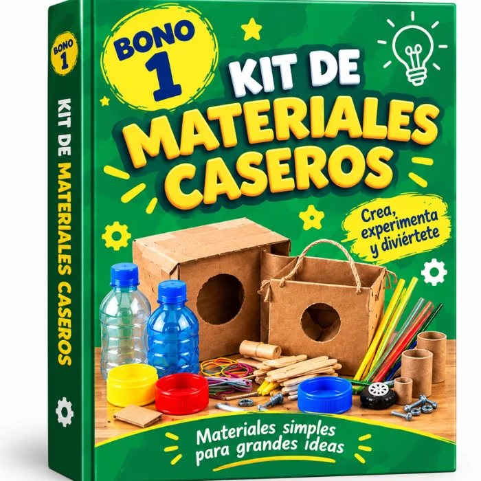 Organizador con materiales caseros para proyectos de robótica y ciencia