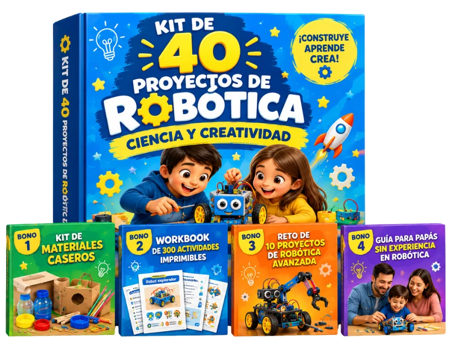 Kit de 40 Proyectos de Robótica, Ciencia y Creatividad con sus cuatro bonos